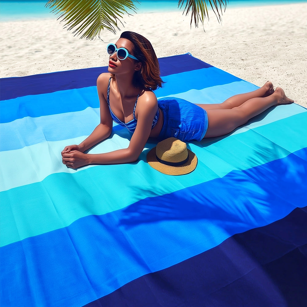 Personalized Striped Beach Mat