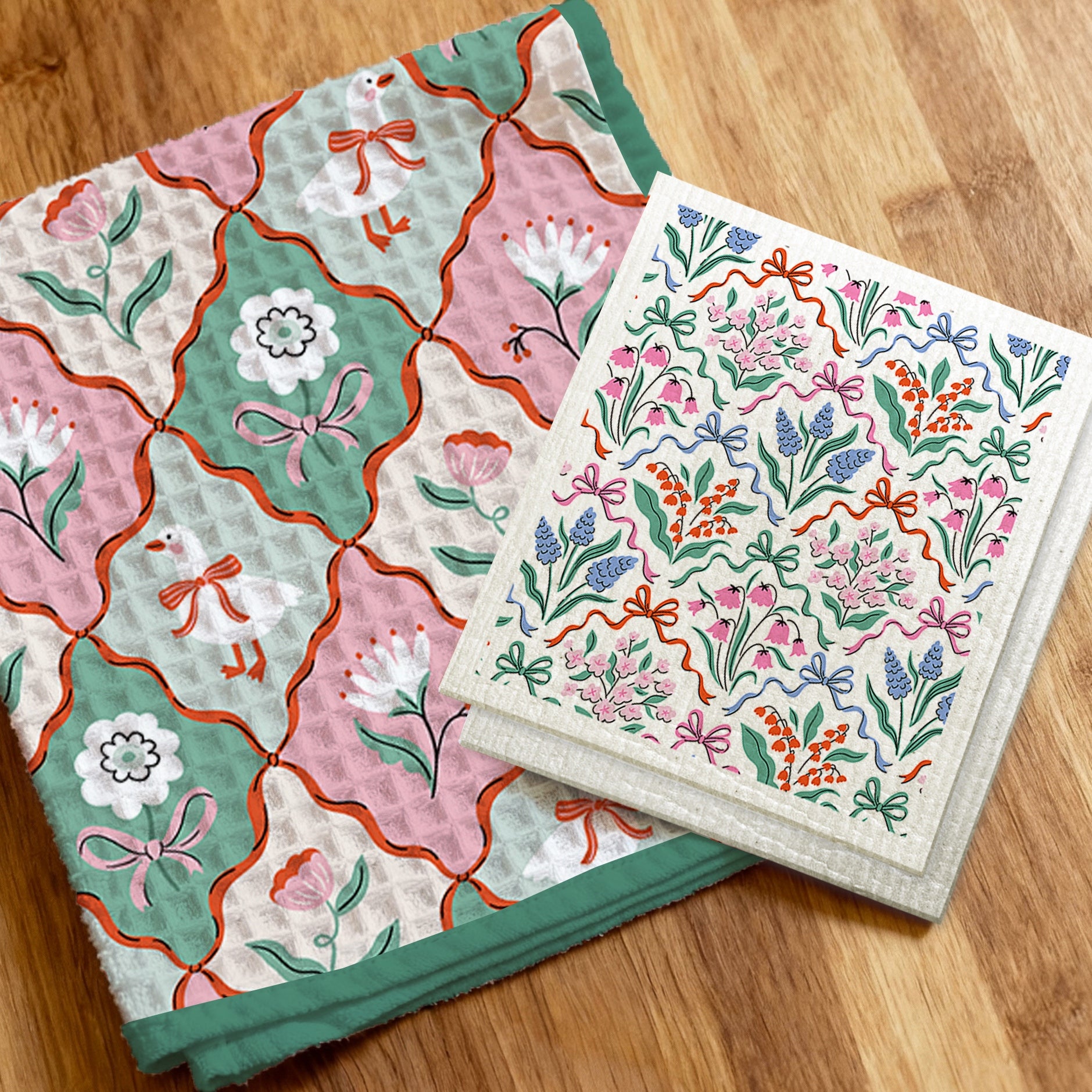 Low MOQ Custom Kitchen Towel & Dishcloth Set