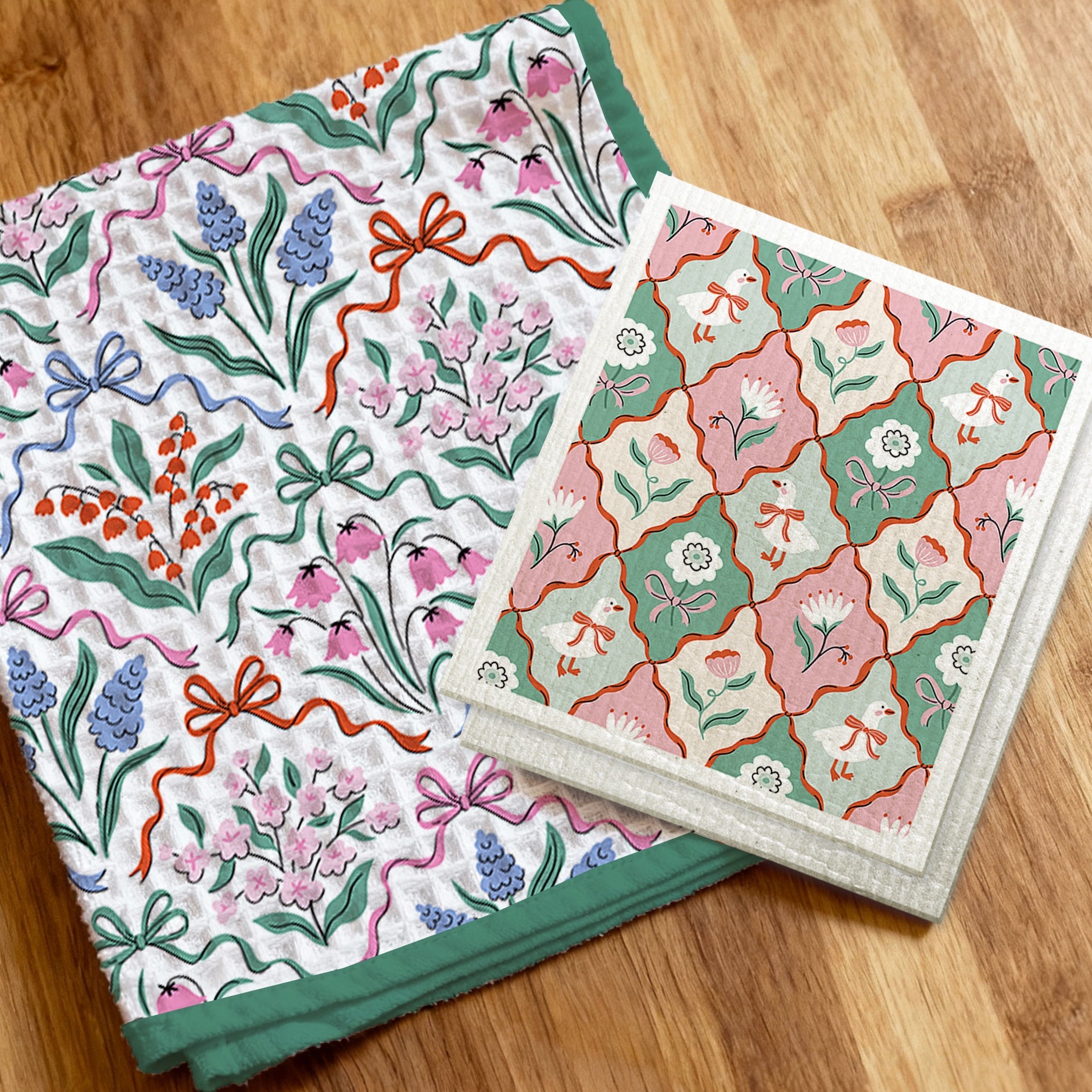Custom Kitchen Towel & Dishcloth Set for Small Brands