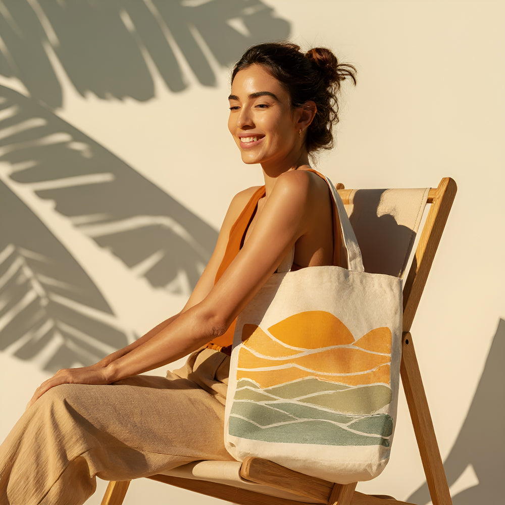 Custom Canvas Tote Bag - Vertical Bottom without sides