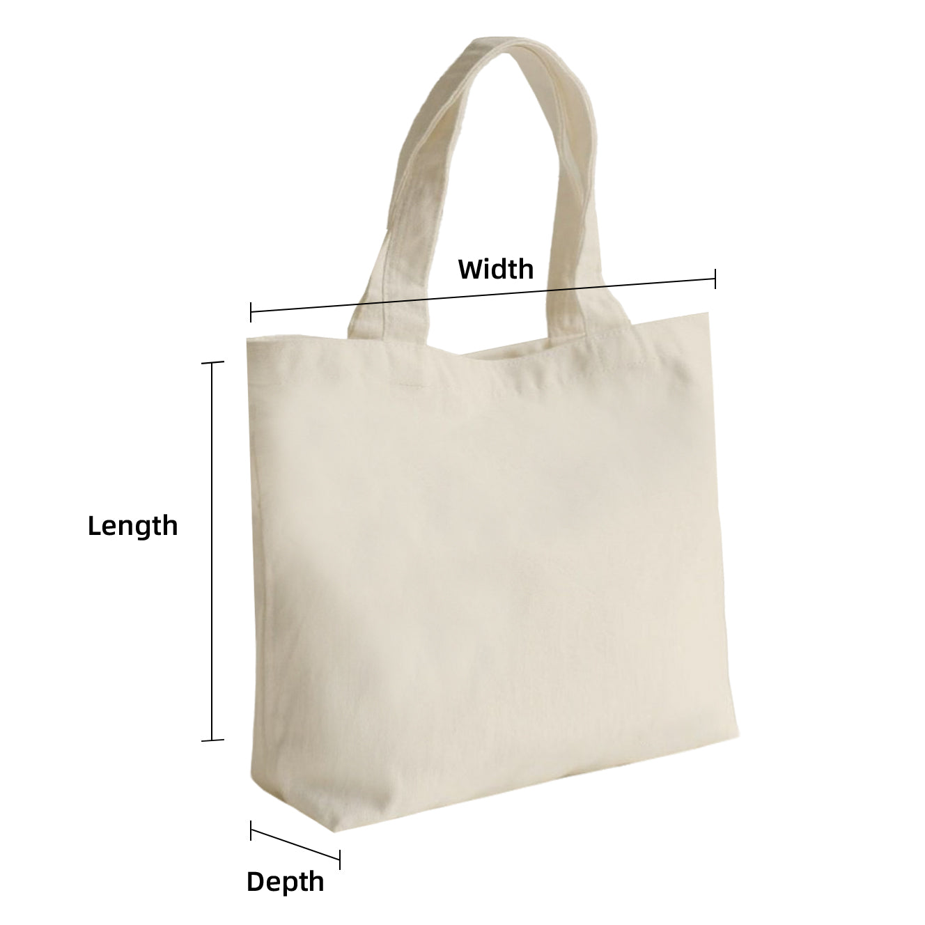 Custom Canvas Tote Bag - Vertical Bottom without sides