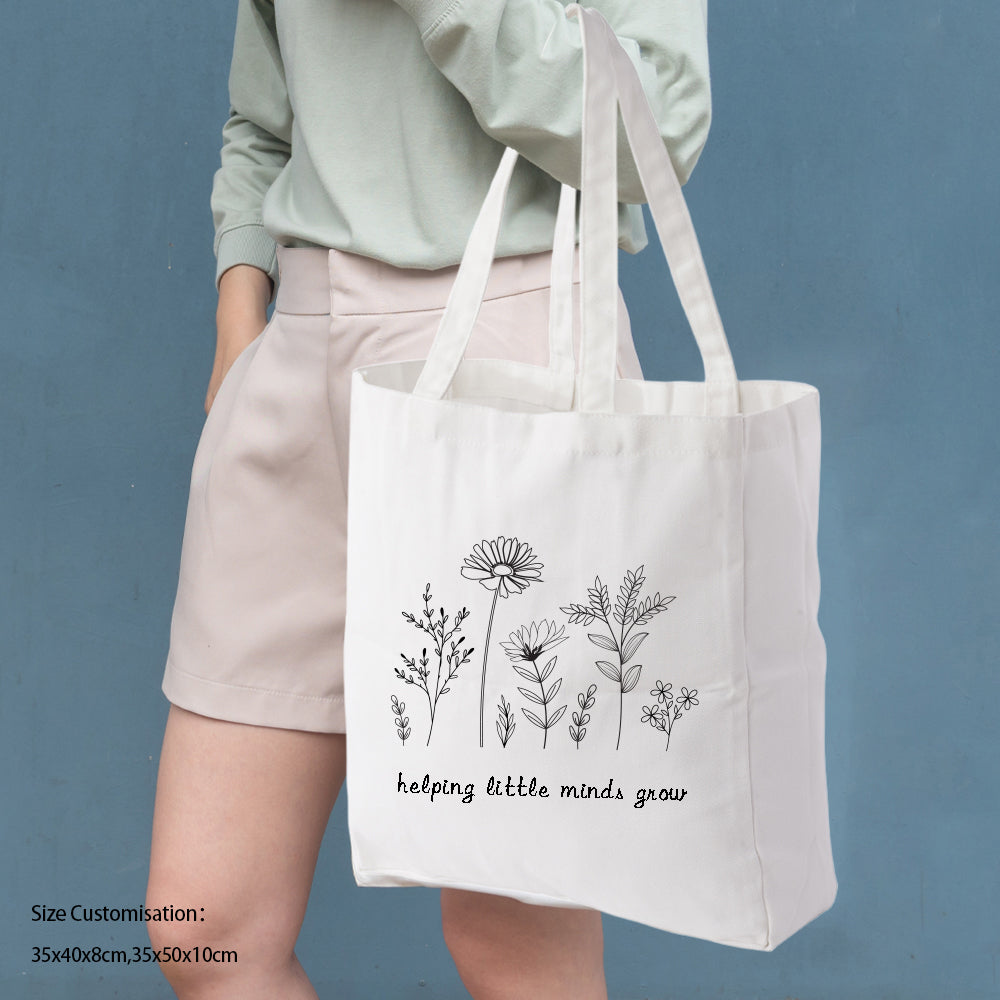 Custom Canvas Tote Bag - Vertical Bottom and sides