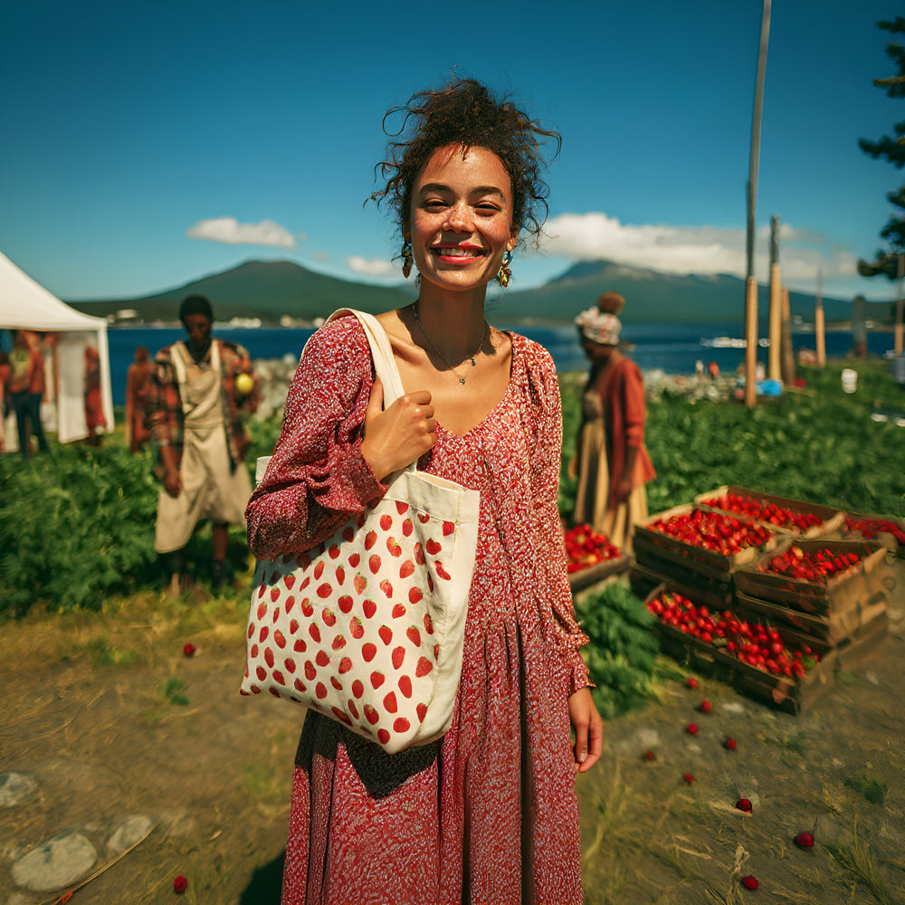 Custom Canvas Tote Bag - Vertical Bottom and sides