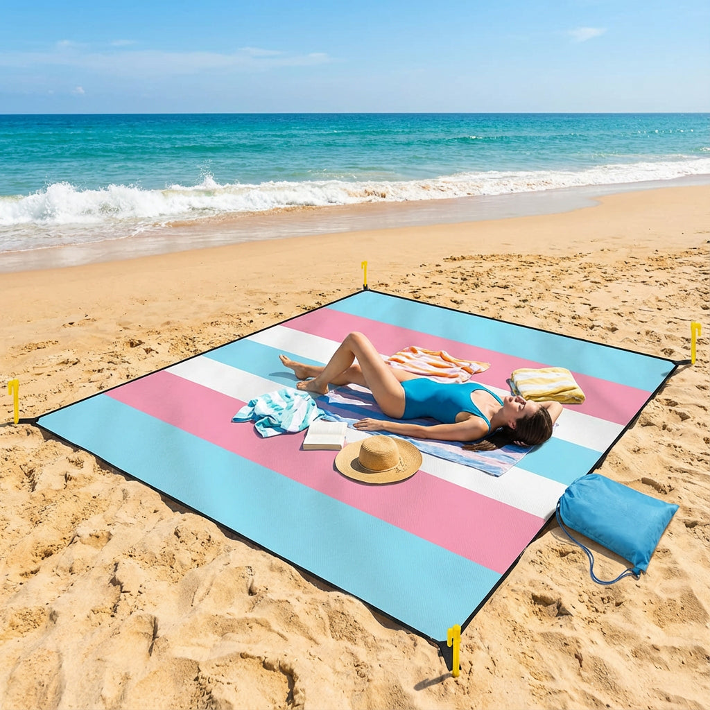 Personalized Striped Beach Mat