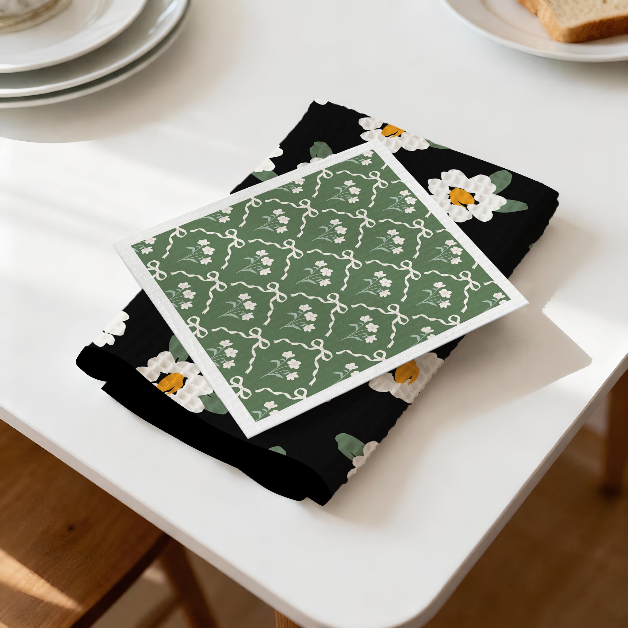 Custom Logo Kitchen Towel & Dishcloth Set