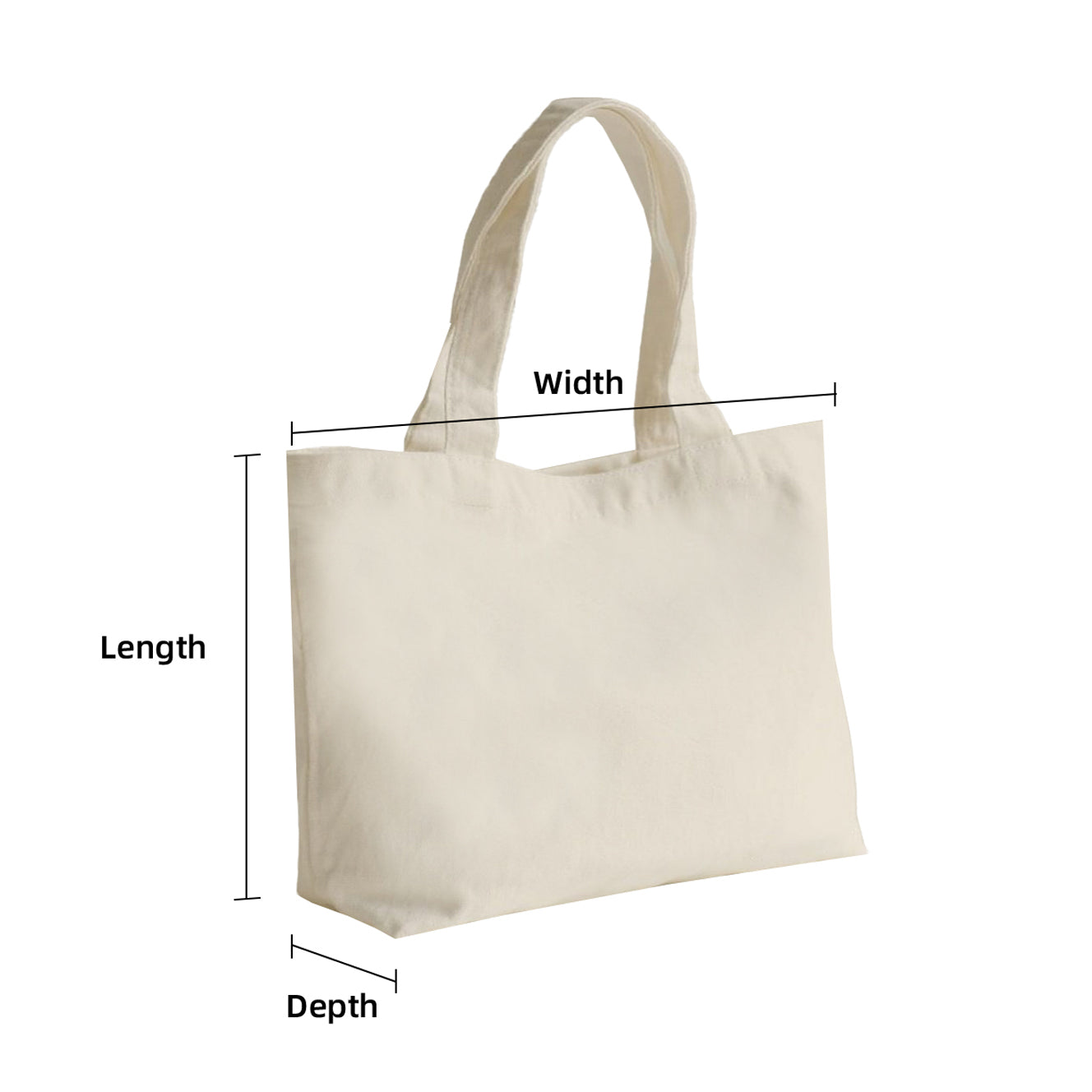 Custom Canvas Tote Bag - Horizontal Bottom without sides